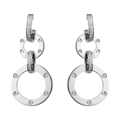 KDY-J3819015螺丝圆环互扣耳钉圈无钻版长耳钉