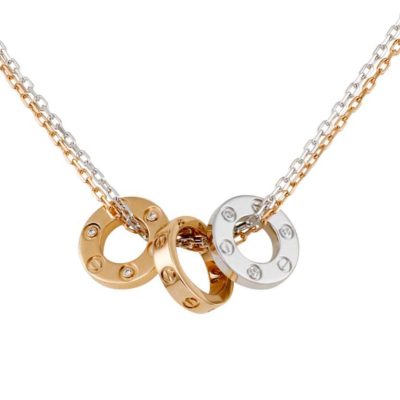 KDY-B7219700螺丝三环双链条分色吊坠