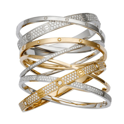 KDY-HP601082组合满钻螺丝交叉XX混合手镯