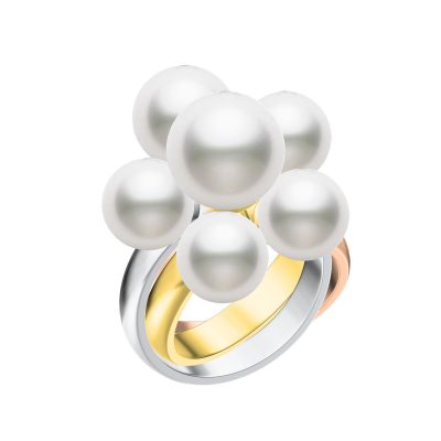 KDY-B2768324珍珠三环戒分色戒指