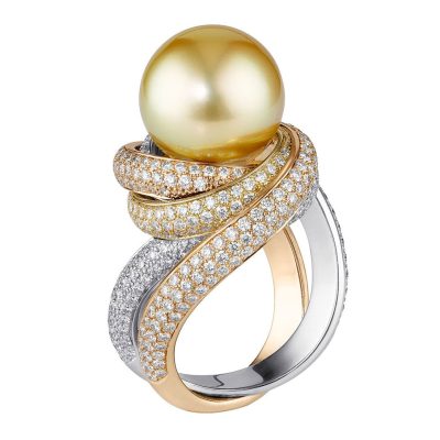 KDY-N8815517珍珠15mm密石三环戒分色戒