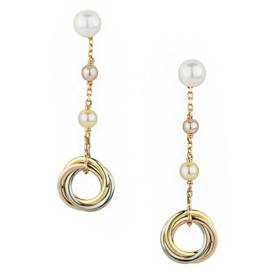 KDY-B8043500环三色分色珍珠耳环