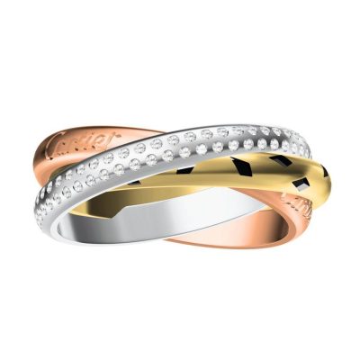 KDY-S6230351三环两行石分色戒指