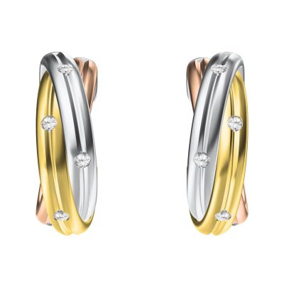 KDY-B3644286三环分色耳环半圆耳钉