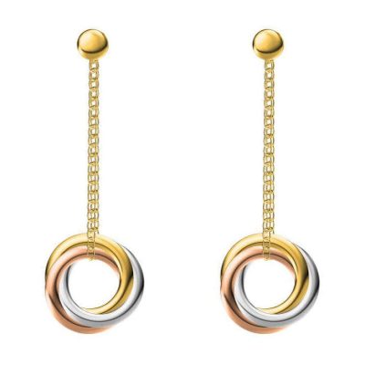 KDY-B5630220三环耳钉光金小圈客版耳环