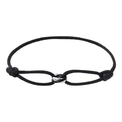 KDY-B6046200三环陶瓷黑绳手链
