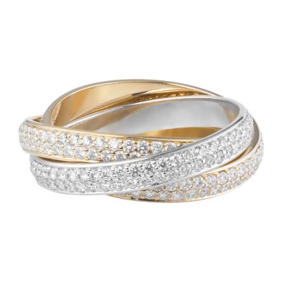 KDY-N4227600三环两行石分色戒指