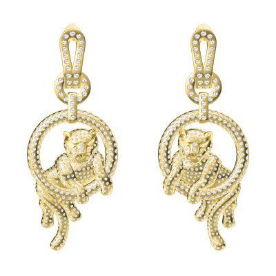 KDY-N6537694豹躺圈前趴豹耳环耳夹