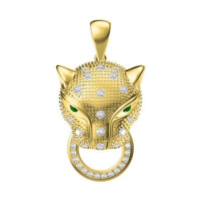 KDY-J5272414豹头吊坠咬圈圈2