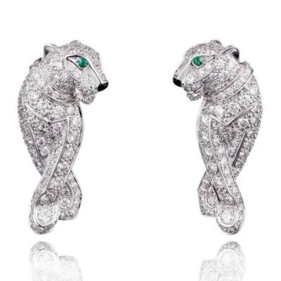 KDY-N8503400大号满钻叉臂豹子耳环