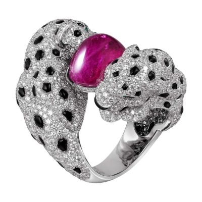 KDY-P7185074双豹戒指蛋形石12.6x16.4mm