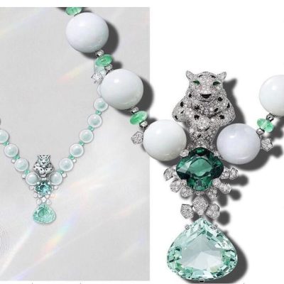 KDY-D4665958大吊牌两脚交叉豹子珍珠项链