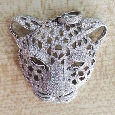 KDY-W6458717镂空纹大吊牌豹头吊坠 客版