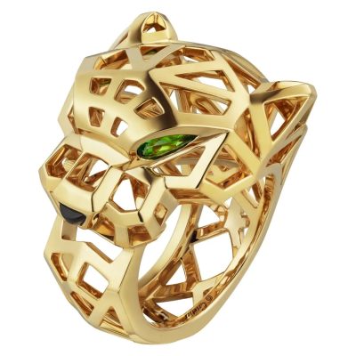 KDY-N4767900光金侧面镂空机械豹戒指