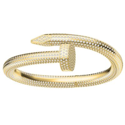 KDY-N5137984超大满钻铁钉手镯空心版