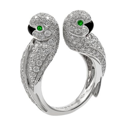 KDY-N4244800双鹦鹉相思鸟开口戒指