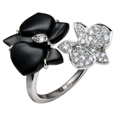 KDY-B4090200蝴蝶花开口扭臂戒指