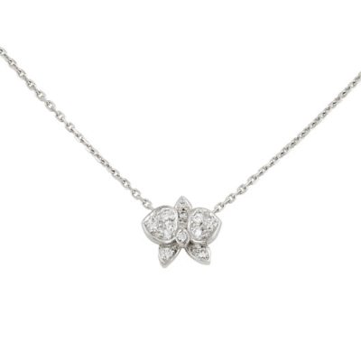 KDY-B7221200满钻超小号蝴蝶花栓链吊坠项链