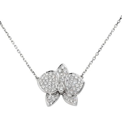 KDY-N7056700大号满钻蝴蝶花栓链吊坠项链