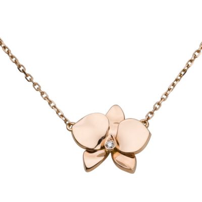 KDYB7015500中号蝴蝶花栓链吊坠项链