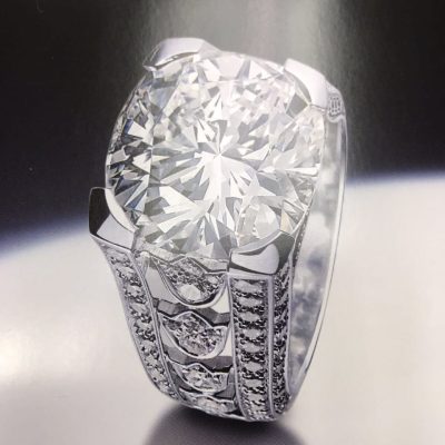 KDY-A8734437大钻四爪宽面镂空臂戒指