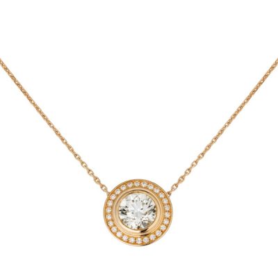 KDY-N7412500圆头包边围石约0.5ct栓链吊坠项链