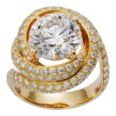 KDY-H4265800交叉四爪旋转三环扭臂约2ct戒指钻戒