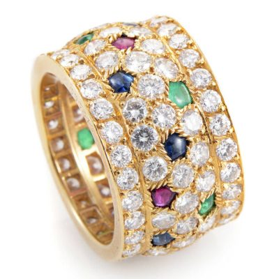 KDY-D1686054彩宝满钻密石直身宽条戒