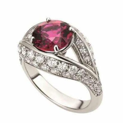 BGL-AN139502圆形彩宝分叉臂戒指