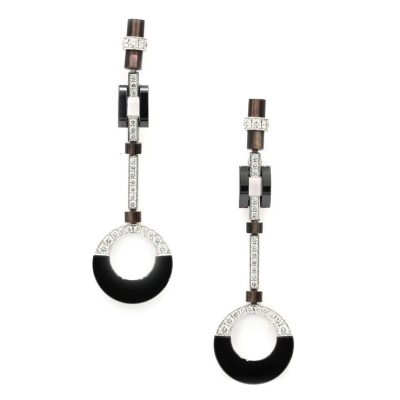 KDY-D7583787圆环黑玛瑙长款耳夹 客版