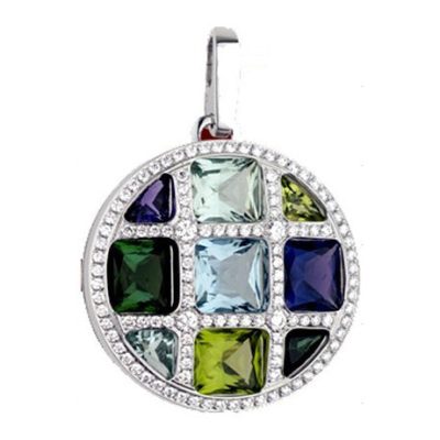 KDY-K7205517井字彩宝圆形吊坠