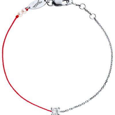 HS-2887437四爪公主方镶口红绳手链2.65X2.65mm