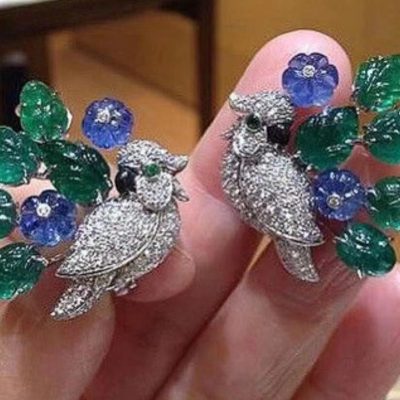 KDY-N4186283满钻鹦鹉耳钉
