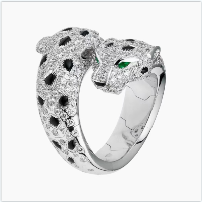 KDY-N4781000满钻双头卷身豹玛瑙戒指