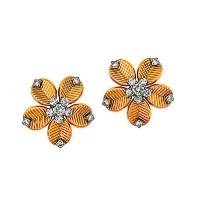 KDY-01748五花叶子耳钉20mm