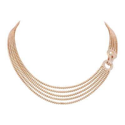 KDY-N7424425几何夹双圈珠珠项链（珠2mm 、圈13.2mm）