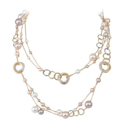 KDY-N7067400三色环珍珠项链