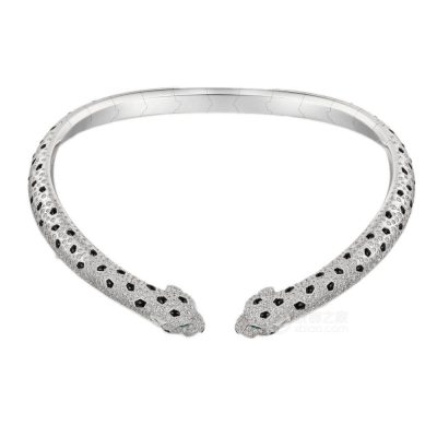 KDY-N7424436双头满钻豹子项链