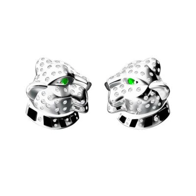 KDY-N47834满钻耳环小豹头 +玛瑙款尺寸16mm