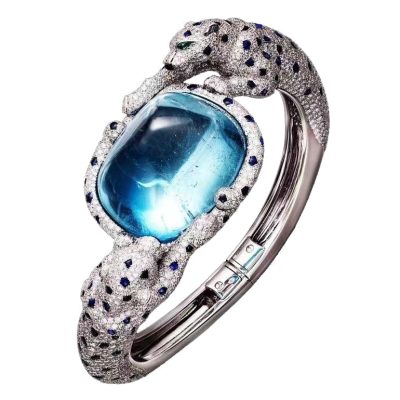 KDY-双豹子手镯彩宝枕形石27x23mm