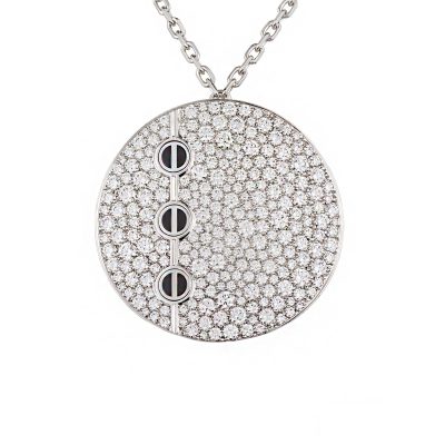 KDY-L1229388玛瑙三螺丝满钻圆形吊坠