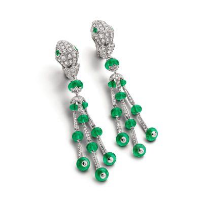 BGL-OR140650蛇尖嘴卜面头祖母绿珠珠长链耳环