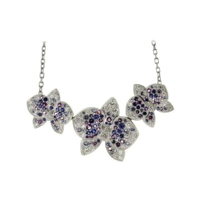 KDY-N7016300三蝴蝶兰花栓链吊坠项链