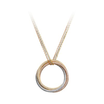 KDY-N7059300满钻三环三色双排钻圆环吊坠