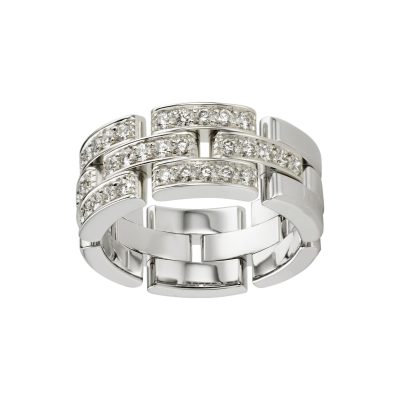 KDY-B4127200V坦克半铺镶钻石三排戒指