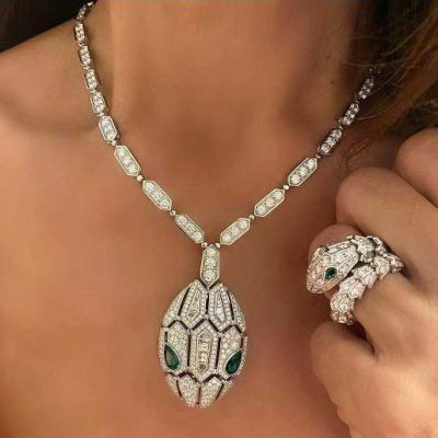 BGL-768564镂空活动款满镶蛇头16寸项链