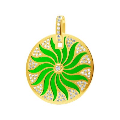 BGL-CL484277火焰太阳圆吊坠