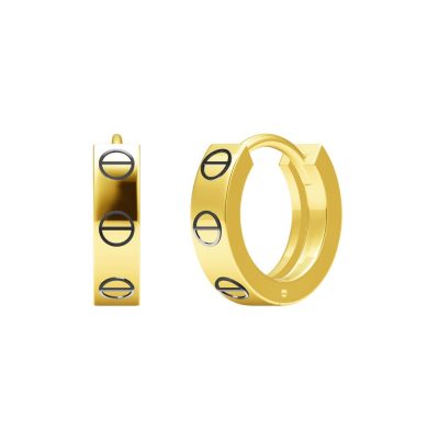 KDY-N3878746 3mm宽螺丝素金耳圈夹耳环