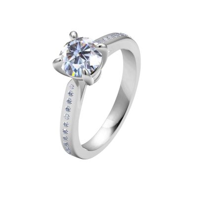 KDY-865120交叉四爪镶钻尖直臂戒指