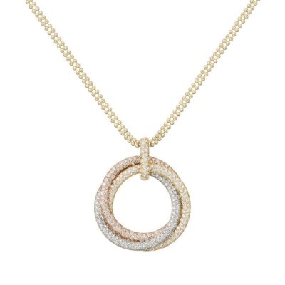 KDY-N7424444 26.9mm两排钻满钻三环三色吊坠